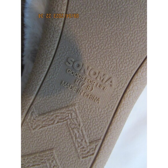 SONOMA GOODS FOR LIFE SIZE M 7-8 WOMEN'S SLIPPERS SHOES NEW BROWN BOW FUZZY - Picture 5 of 6
